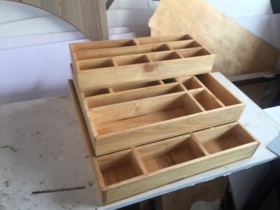 3 cutlery drawers within custom made realization