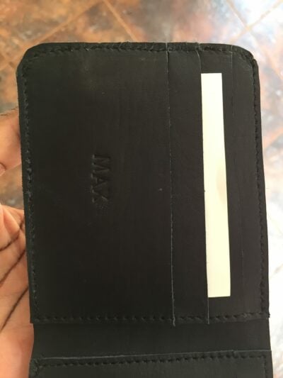 custom made navy blue leather wallet within custom made realization