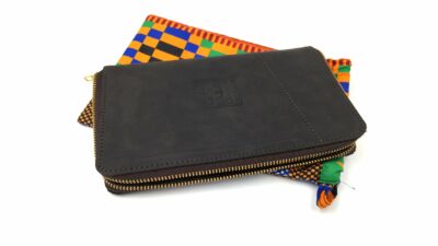 Maßgefertigtes Portemonnaie - braunes Leder - Reißverschluss