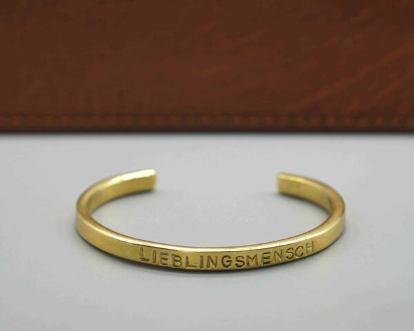 Custom made cuff bracelet made of brass