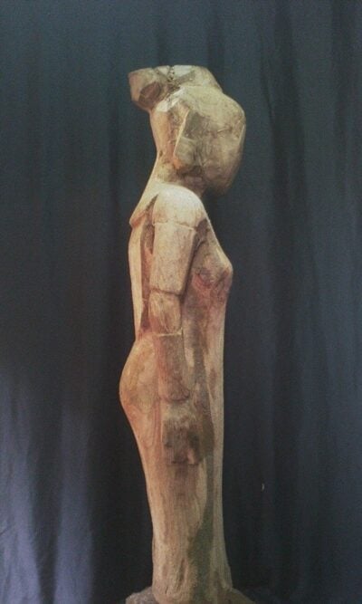 Buddha sculpture (female and African) within custom made realization
