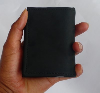 Custom Leather Wallet - Black Trifold within custom made realization