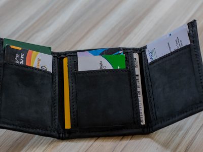 Custom Leather Wallet - Black Trifold