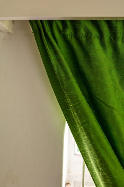 Tailored curtain in may green, opaque