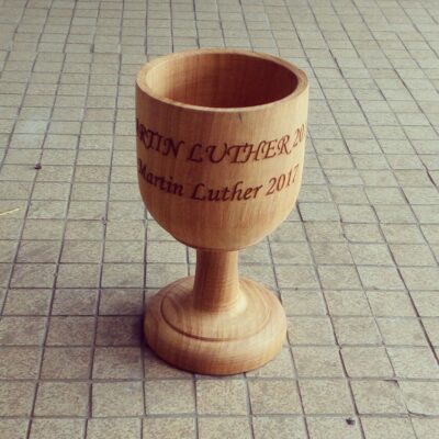 Chalice from cedar wood - Martin Luther 2017 within custom made realization