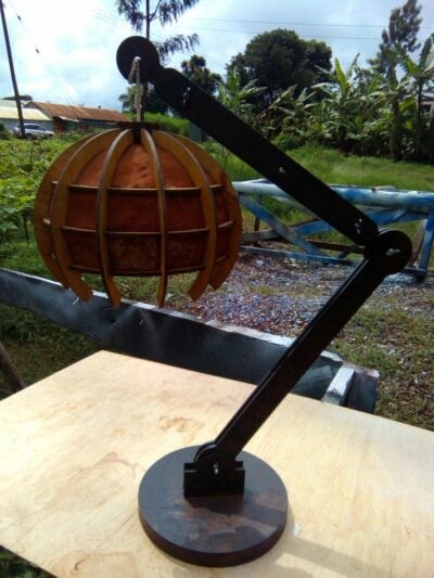 Lamp made from fine wood