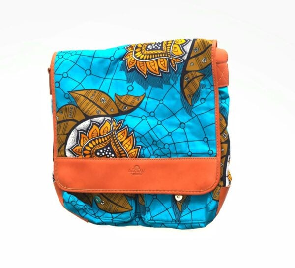 Custom made messenger bag about 25 cm high and 40 cm wide
