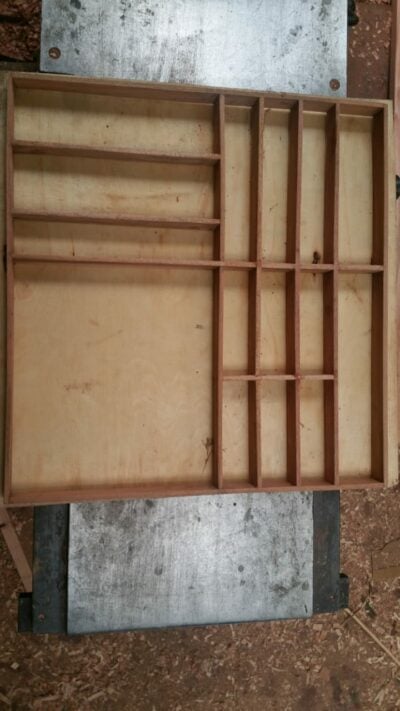 custom made insert made of wood (46 x 48 cm) for a drawer within custom made realization