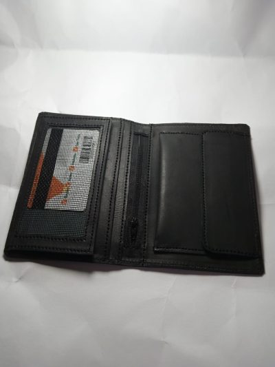 Personalized Black Leather Wallet w/Airtag Compartment within custom made realization