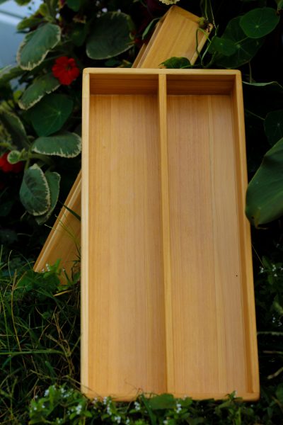 Two Custom-Made Drawer Inserts with Central Bar