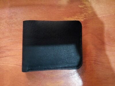 custom made navy blue leather wallet within custom made realization