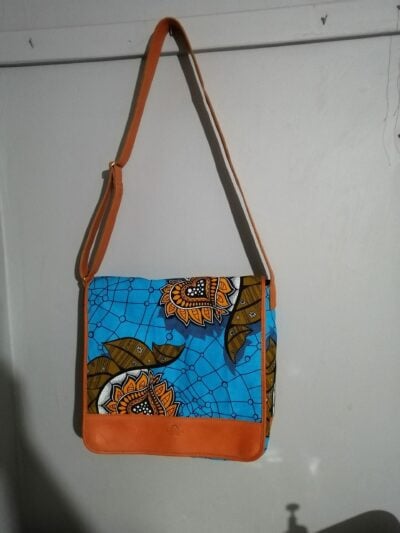 Custom made messenger bag about 25 cm high and 40 cm wide within custom made realization