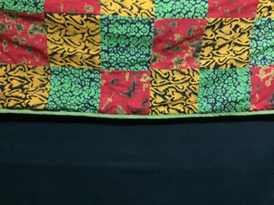 Bed cover with multi colour cotton fabric within custom made realization
