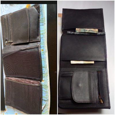 black leather wallet - custom made - 10x12 cm within custom made realization