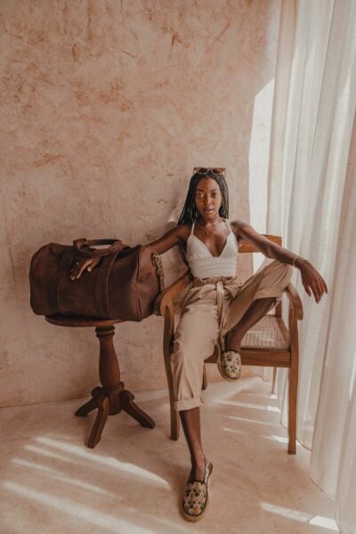 A light tan leather duffle bag - 2 Short straps photos from customer