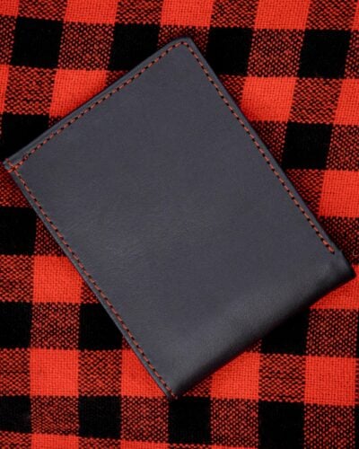 Custom made black and red wallet