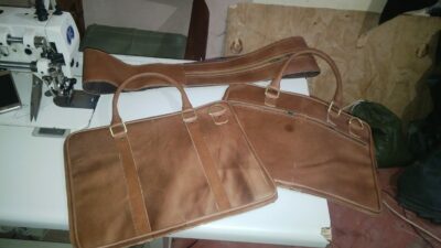 Custom made laptop bag made of real leather within custom made realization