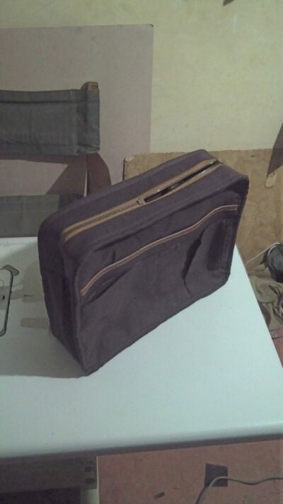 Custom made laptop bag made of real leather within custom made realization