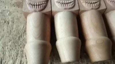 Custom made table legs with a skull within custom made realization