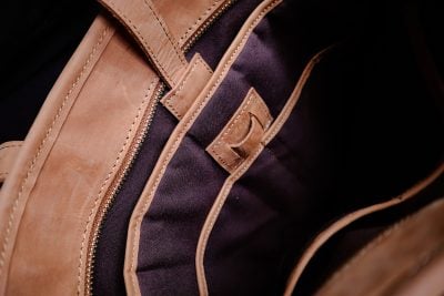 custom brown leather tote bag